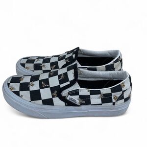 Vans Old Skool Checkerboard With Bee Overlay Wmns Sz 5/Mens 3.5 Sneaker (S684)